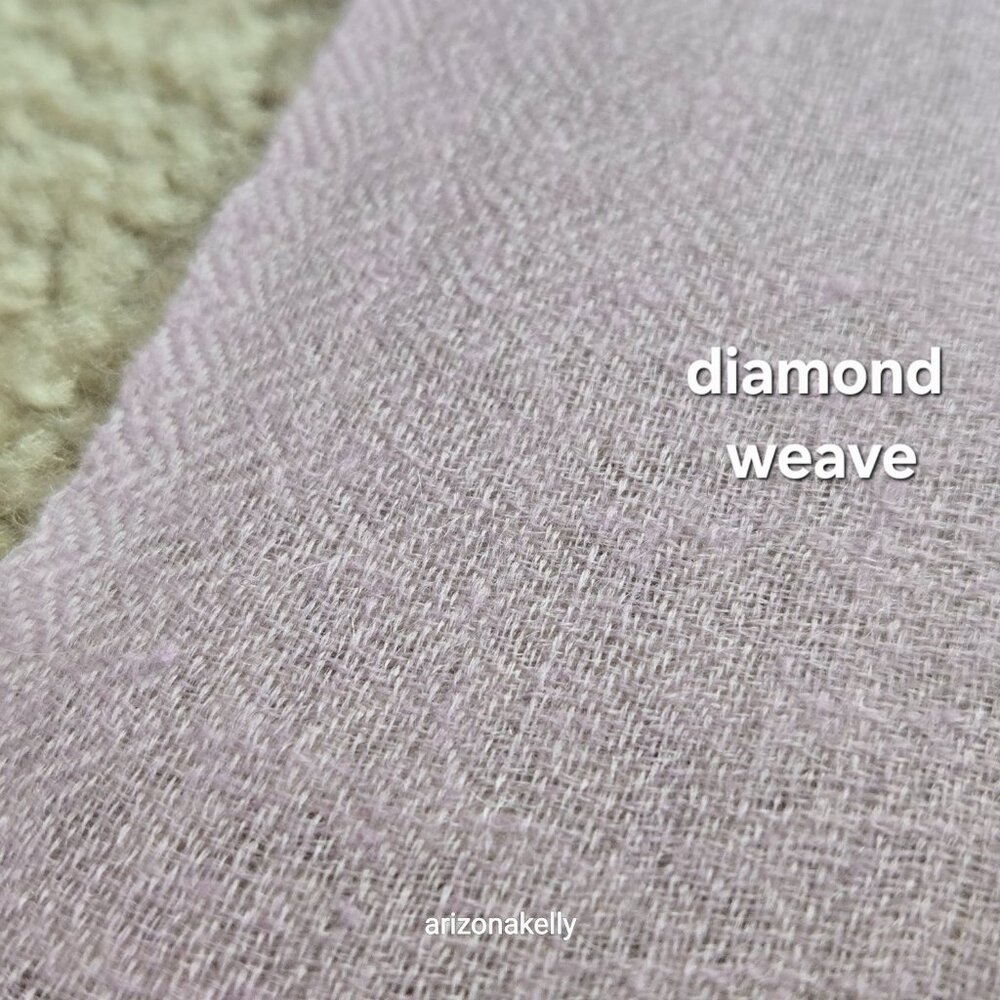 Lavender Cashmere Scarf Lightweight Diamond Weave - Picture 4 of 13